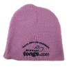 pink beanie hat with Midwest Tong's logo